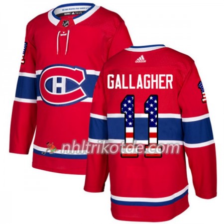 Montreal Canadiens Trikot Brendan Gallagher 11 Adidas 2017-2018 Rot USA Flag Fashion Authentic - Herren